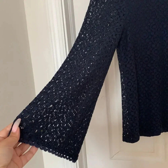 Banana Republic Navy Eyelet Lace Blouse - Picture 3 of 4